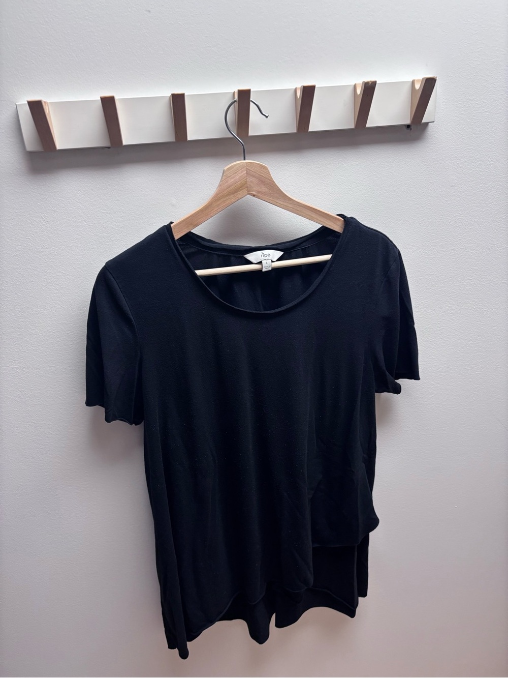 Ripe Maternity & Nursing Raw Edge Black T-Shirt